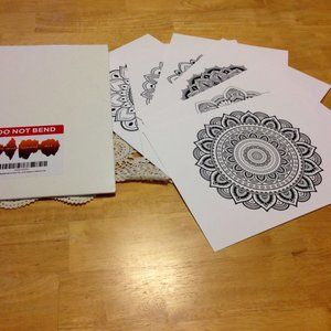 Mandala Art Prints to color or just frame as black and white decor